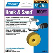 NORTON CO 5" Hook & Sand 8-Hole Sanding Disc, P100-Grit, PK 25 49222